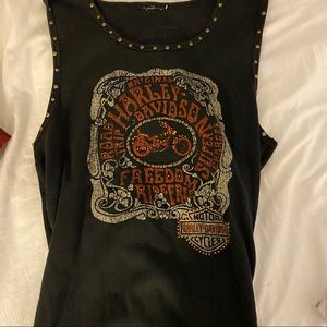Harley Davidson Bedazzled Tank Top
